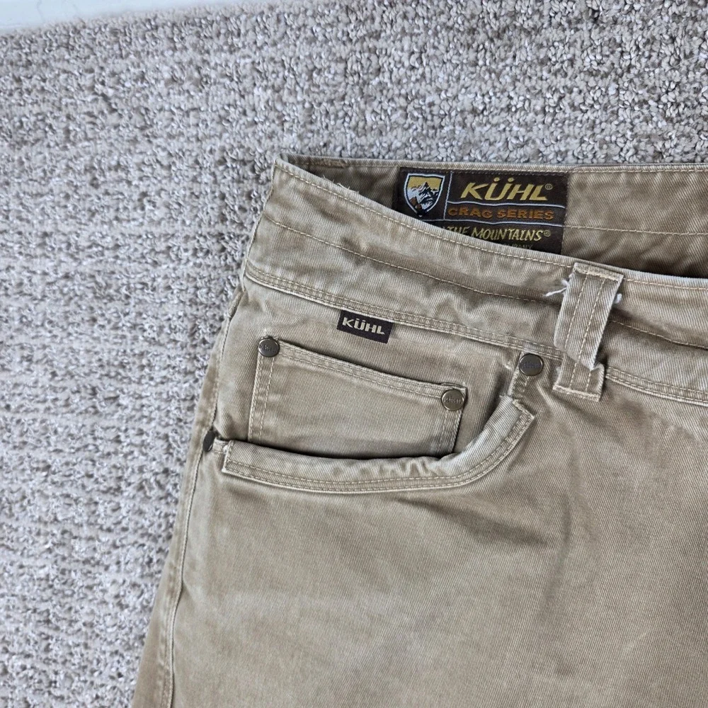 Kuhl Rydr Crag Series Mens 32x30 Khaki Tan Cotton Blend Work Hiking Pants